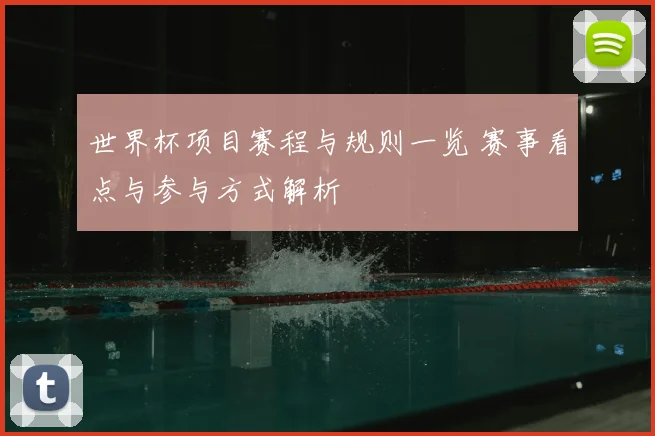 世界杯项目赛程与规则一览 赛事看点与参与方式解析